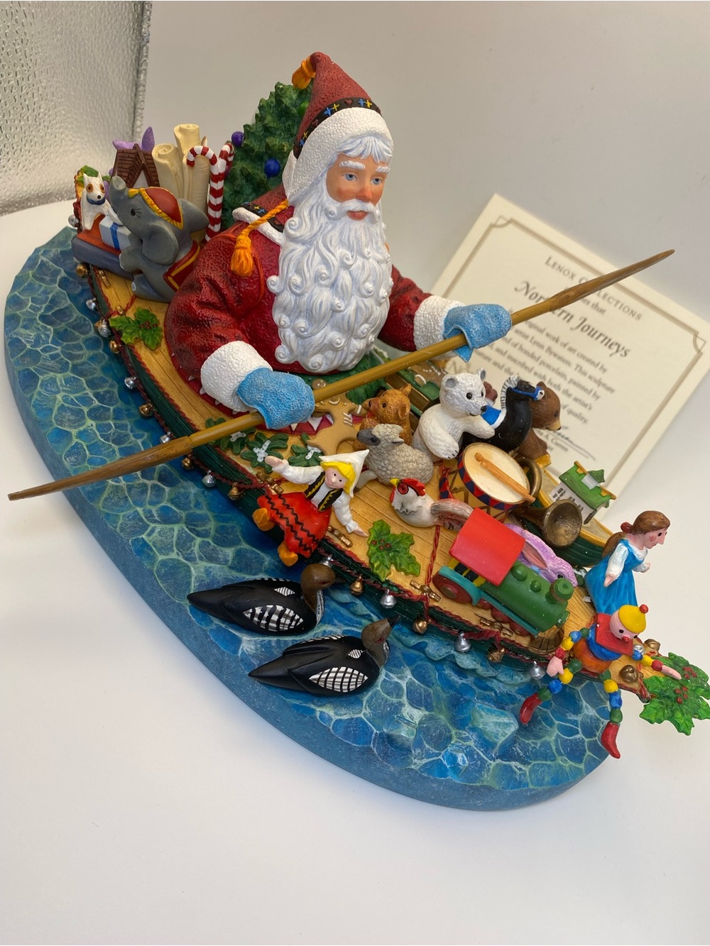 NEW Vintage Lenox Santa Holiday Figurine - Northern Journey w box and COA